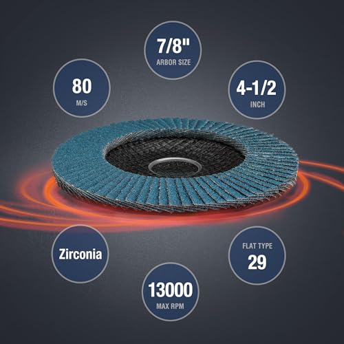 WORKPRO 20-Pack Zirconia Flap Discs, 4-1/2" x 7/8", T29, 60 Grit - style: 60 Grit