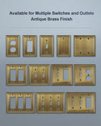 Switch Plates Outlet Covers, 6-Pack Antique Brass Metal Wall Plates - color: Antique Brass, size: 1 Duplex 6PK