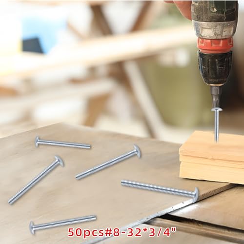 Machine Screws - 8-32 x 3/4" M4x19（50pcs）, Perfect Fit for Knob and Pull Installation, Machine Thread Screws for Drawers & Doors - size: 8-32 x 3/4"