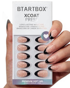 BTArtbox Press On Nails, Dot Couture, Short Almond, Black French Tips, 32Ct - color: A1-Dot Couture