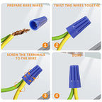 1000 Pcs Blue Wire Connectors Nuts, Electrical Wire Caps Insulated - color: Blue-1000PCS