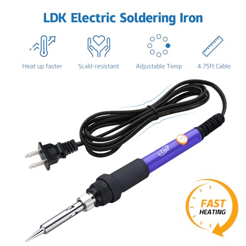 LDK Electric Soldering Iron Kit & Dual Temp Mini Heat Gun - color: Black & Soldering Iron