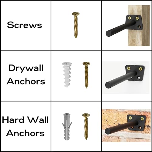 EVALD 8 Inch Floating Shelf Brackets, Hidden Shelf Brackets for Floating Shelves, Heavy Duty Shelf Bracket with Screws & Anchors, Floating Shelf Mount, 8 Inch Shelf Brackets (6 Pack) - size: 8 Inch, style: 6 Pack All-purpose