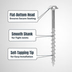 POWERTEC 100 PK Pocket Hole Screws, Maxi-Loc Head, #2 Square Drive, 2" Coarse Thread for Pocket Hole Jig, Heavy-Duty Furniture, Workbenches, Table Legs & Framing (72265) - style: 100PK 2" Coarse Maxi-Loc Screws