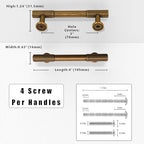 10 Pack Antique Brass Cabinet Pulls 3 Inch(76mm) Kitchen Cabinet Handles Solid Zinc Alloy Cabinet Hardware Drawer Pulls - color: Antique Brass, size: 3" Hole Center