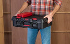 Keter Stack N' Roll Power Tool Case with Removable Dividers - color: Black/Red, size: Power Tool Organizer