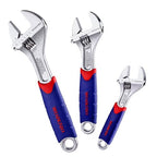 WORKPRO 3-piece Adjustable Wrench Set CR-V with Rubberized Anti-Slip Grips 10-inch, 8-inch, 6-inch
