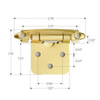 Ravinte Gold Cabinet Hinges, 1/2 Inch Overlay, 60 Pack (30 Pairs) - color: Gold