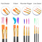 ESRICH 240PCS Paint Brushes, Paint Brush for Acrylic Painting - color: Black, size: 240