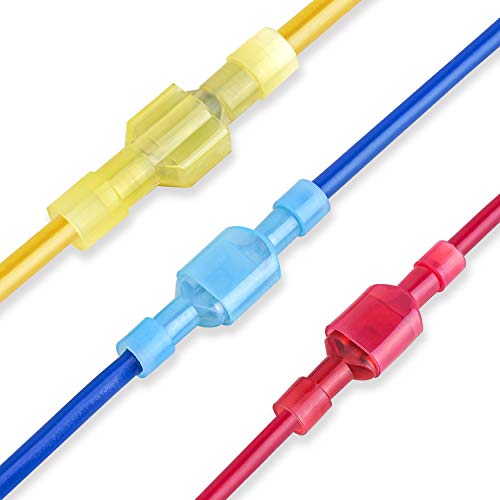 TICONN 100 Pcs Nylon Spade Connector Kit, Insulated Crimp Wire Connectors - style: Male Red 100 Pcs