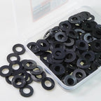 M8 Black Nylon Washers, 8mm ID, 16mm OD, 1.5mm Thickness, Plastic Round Washer, 150 Pieces Flat Washers Hardware Set - size: M8