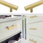 Goldenwarm 10 Pack 2-1/2 Inch Gold Cabinet Handles Brass Kitchen Pulls - color: Gold, size: 2-1/2 Inch Hole Center