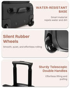 Rolling Puffer Backpack for Women, Travel Backpack with Wheels, 16 Inch Wheeled Laptop Backpck, Dual-Opening Design Overnight College Underseat Carry on Luggage, Roller Business Work Bag, Black - color: Black