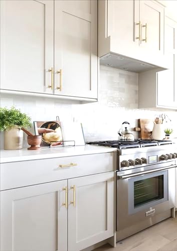 10 Pack Brushed Gold Cabinet Pulls 3.75 Inch(96mm) Kitchen Cabinet Handles Solid Zinc Alloy Cabinet Hardware Drawer Pulls - color: Brushed Gold, size: 3.75" Hole Center
