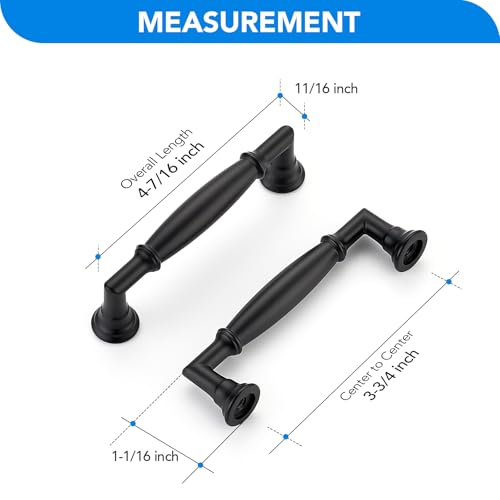 HOME EDIT Matte Black Cabinet Handles 3-3/4 Inch Pulls 10 Pack - color: Matte Black, size: 3-3/4 inches Hole Center