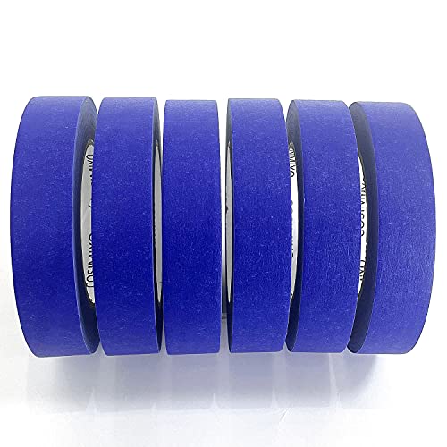 COSIMIXO Blue Original Multi-Surface Painter's Tape,0.94 inches x 60 Yards 6 Rolls Residue Free Wall Painting Blue Masking Tape with Sharp Lines (Pack of 2) - size: Blue 0.94 in x 60 yds 12-Pack