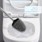 Sellemer Silicone Toilet Brush, Ventilation Slots Base Holder 2 Pack, Black - color: Black-2pcs