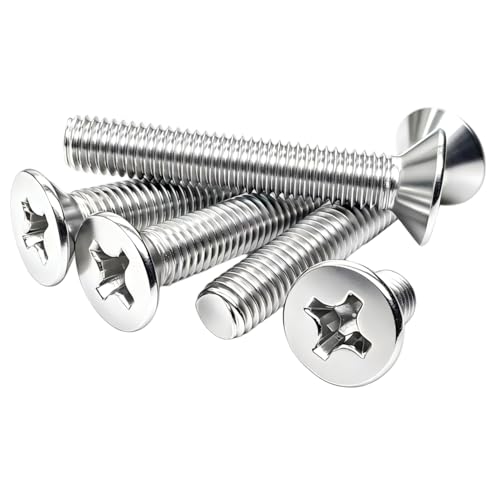 100Pcs M3-0.5x12mm Flat Head Phillips Machine Screw - size: M3-0.5x12mm(100Pcs)