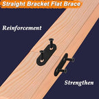 24 Pack Black Flat Bracket Straight Brace Mending Plates - color: Black, size: 24 Pcs / 1.42 x 0.63 in