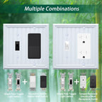 White Natural Material Toggle Light Switch/Decorator Switch Plates(2-Pack) - size: Switch/Decorator