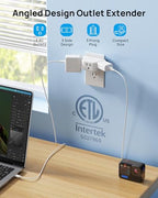 TROND Outlet Extender, 3 Way Angled Outlet Splitter for Bathroom Kitchen - color: White, size: 3AC-3 Prong Plug, 1 Pack