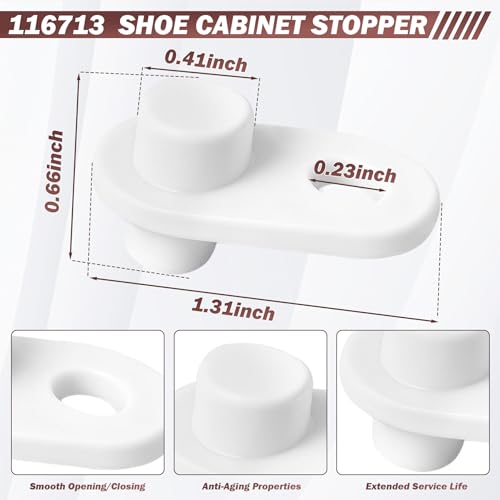 Shoe Cabinet Hinge and Stopper Replacement Part #110364 and #116713 - size: 110364 and 116713 (4 Pack)