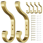 Coat Hooks Wall Mount,Heavy Duty Wall Hooks for Backpack,Towel,Gold 6 Pack - color: Gold, size: 6 Pack