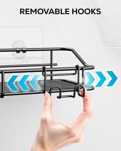 Nieifi Shower Caddy Adhesive, Shower Shelves, Shampoo Holder for Bathroom - color: Black, size: 3 Pack
