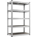 REIBII Galvanized Garage Shelving with PP Boards for Pantry Office Garage - size: Sliver 28"Wx12"Dx60"H