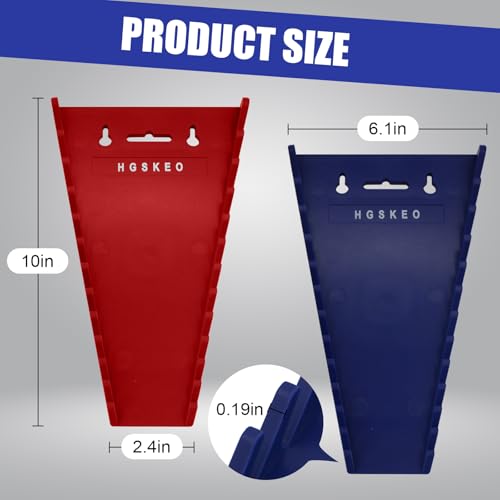 Magnetic Wrench Organizer (4-Pack, Red & Blue) - color: Red & Blue (4PC)