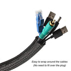 Cable Management Sleeve, Split Design, 10FT - 1/2 Inch, Black - color: Black, size: 1/2"-10ft