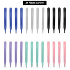 QWORK 24 Pcs Magnetic Staple Remover Bulk, Rubberized Plastic with Stainless Steel Tip and Magnetic End (6 Colors, 4 Pieces Each)