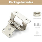 30 Pack 15 Pair Brushed Nickel Cabinet Hinges, 1/2" Semi Wrap Kitchen Hinge - color: Satin Nickel, size: 1/2" Semi Wrap