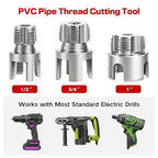PVC Pipe Threader Kit, Threading Tool, PVC Plumbing Tools,Pipe Tapping Tool - size: 1/2+3/4+1