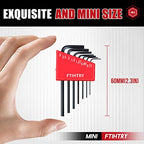 FTIHTRY 7PCS Mini Metric Hex-L Key Allen Wrench, 0.7mm, 0.9mm, 1.27mm, 1.5mm, 2mm, 2.5mm, 3mm,Chrome Vanadium Steel