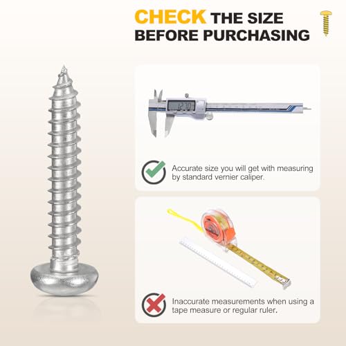 METALLIXITY Phillips Pan Head Self Tapping Screw M5 200Pcs - color: Silver tone, size: M5x12,16,20,25,30,40mm