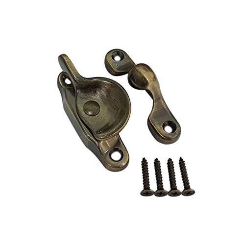 QCAA Forged Brass Sash Lock in Solid Brass, CTC 2", Brushed Antique Brass, 1 Pack - color: Brushed Antique Brass, size: 1 Pack