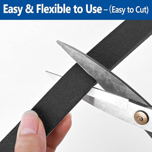Kikerike Self Adhesive Foam Tape Weatherstrip 1/2In x 1/4In x 8.5Ft High Density Foam Insulation Strips Seal Weather Stripping with Strong Adhesive for Door and Window Sound Isolation Soundproofing - size: 1/2in x 1/4in x 8.5Ft