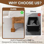 Wooden Bed Risers 4 Inch Heavy Duty, Support 2500 lbs, Retro Brown - color: Retro Brown, size: 4"H(Inner 3"H)