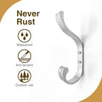 Coat Hooks Wall Mount,Heavy Duty Wall Hooks for Backpack,Towel,Silver 4 Pcs - color: Silver, size: 4 Pack