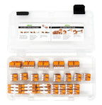 WAGO 221 Lever Nuts 90pc Compact Splicing Wire Connector Assortment with Case. Includes 221-2401, 221-412, 221-413, 221-415