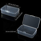 Jetec 6 Pieces Small Clear Plastic Storage Box, 3.3 x 2.1 x 1 Inch - size: 3.3 x 2.1 x 1 Inch