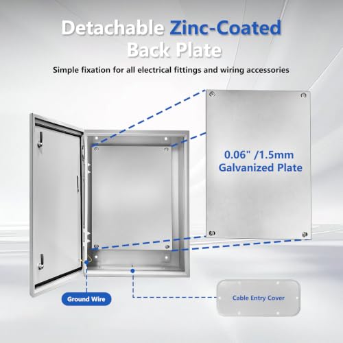 Outdoor Electrical Box 28x20x10 NEMA 4X IP66 Waterproof Box - size: 28 x 20 x 10''
