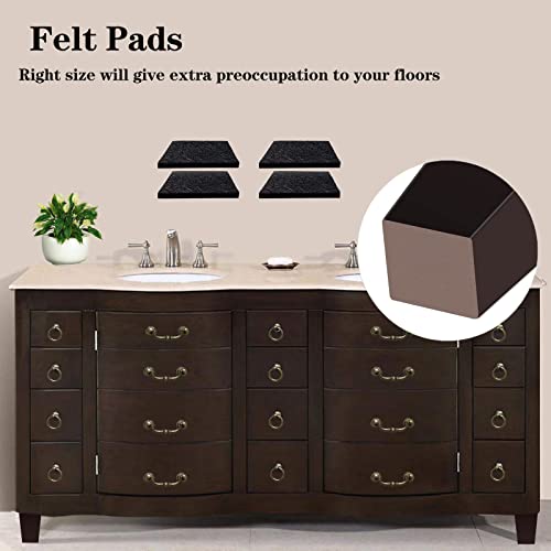 Furniture Legs Square Bed Feet, 4 inch, Dark Brown, Set of 8 - color: 8sets, size: 4inch
