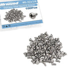 100Pcs #6-32x1/4 Machine Small Screws Pan Phillips Cross for Belt Repairs - size: #6-32x6.35mm