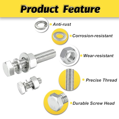 23 Sets 1/4-20x1-3/4 Bolt and Nut Set, Flat & Lock Washers Included,92PCS - size: 1/4-20x1-3/4" 23sets