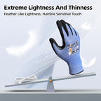 Schwer A4 AIR-SKIN Cut Resistant Work Gloves, Ultra Lightweight, AR3900, L - color: Blue, size: Large