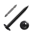 Wensilon（400 pcs）#4×1" Phillips Truss Head Wood Screws Black Galvanizing Quick Metal Self Tapping. - color: Black, size: #4×1"