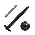Wensilon（400 pcs）#4×1" Phillips Truss Head Wood Screws Black Galvanizing Quick Metal Self Tapping. - color: Black, size: #4×1"