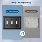 DEWENWILS Triple Toggle Wallplates, Black Light Switch Covers - color: Black, size: 2 Toggle 2PK